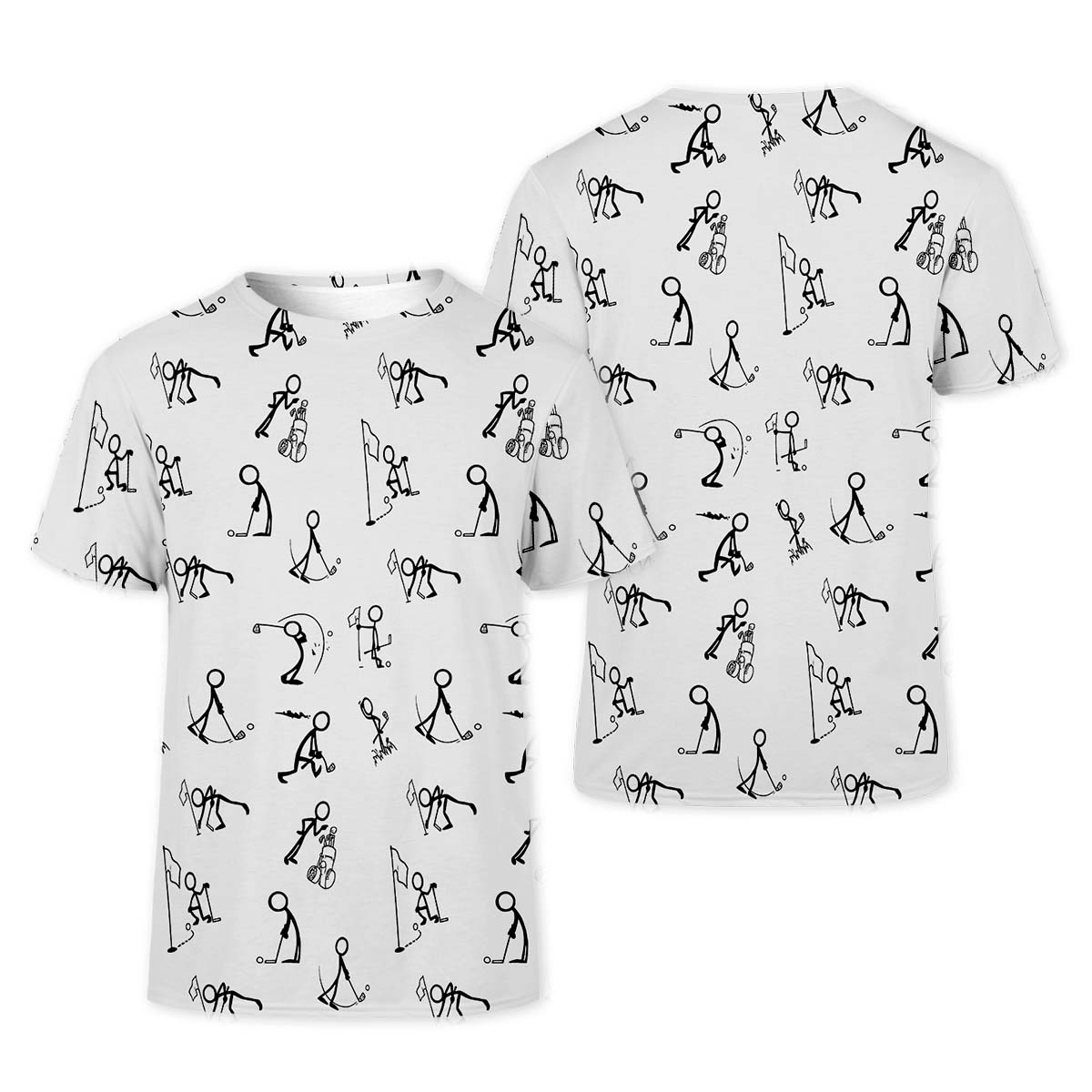Funny Stick Figure Womens Golf Polo Shirt, Golfing Apparel, Womens Golf Gifts