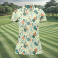 Polyhedral Dice Dragon Game Tropical Vibe Women's Golf Tops, Women's Polo Shirt, Ladies Golf Shirts