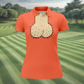 Orange Funny Dickhead Faux Chest Golf Shirt, Ladies Golf Shirts, Golf Polo For Women