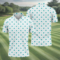 Grid Pattern Shamrock Golf Shirt, St Patrick's Day Golf Tops For Men, Golf Shirts For Men, Polo Shirts For Men