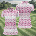 Middle Finger Pink Ribbon Breast Cancer Golf Shirt, Women’s Golf Polo, Ladies Golf Shirts