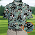Pirate Captain Skulls, Kraken Tentacle Design Design Hawaiian Golf Polo, Golf Tops For Men, Golfing Apparel