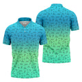 Stick Figure Couple Ombre Fun Men's Golf Polos, Unique Gift For Golfer, Golf Accessories For Men
