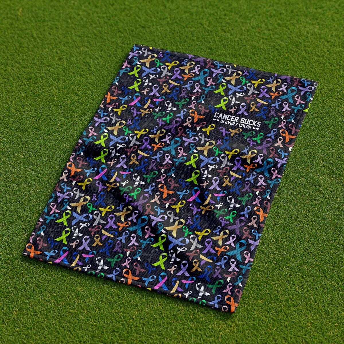 Cancer Awareness Ribbons Golf Towel, Unique Gift For Golfer, Christmas Golf Gift, Golf Accessories