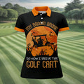 Broom Broke Now I Drive Golf Cart Halloween Polo Shirt, Women’s Golf Polo, Ladies Golf Top