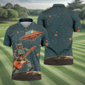 Robot UFO Sleeveless Golf Shirt, Cute Golf Outfit, Mens Polo Shirts, Golf Shirts For Men