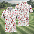 Festive Christmas Wine Glasses Golf Polo Shirt, Mens Golf Polo, Golf Apparel For Men