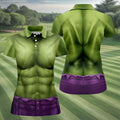 Halloween Green Muscle Illusion Golf Shirt, Women's Golf Polo, Ladies Golf Tops