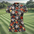 Cute Possums Hibiscus Flowers Golf Polo, Island Foliage Hawaiian Golf Shirt, Golf Tops For Women, Golfing Apparel