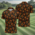 Autumn Bigfoot Forest Pattern Polo Shirt, Mens Golf Apparel, Hawaiian Golf Shirt, Printed Golf Shirts