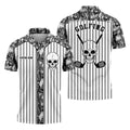 Custom Skull Polo Shirt, Golfing Apparel, Mens Golf Gift, Funny Golf Polos