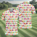 Colorful Ice Cream Pattern Golf Polo Shirt, Men's Golf Shirt, Golf Apparel For Men