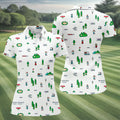 Retro Video Game Golf Theme Hawaiian Golf Shirt, Women's Golf Tops, Ladies Golf Shirts