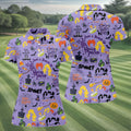 Happy Halloween Witch Spell Pattern Polo Shirt, Women's Golf Polo, Hawaiian Golf Shirt
