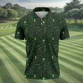 Computer Circuit Board Hawaiian Golf Shirt, Coder Gift Men's Golf Shirt, Polo Shirts For Men