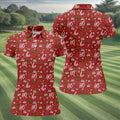 Funny Ho Ho Ho Naughty Tits Christmas Golf Shirt, Golf Christmas Gifts, Ladies Golf Shirts