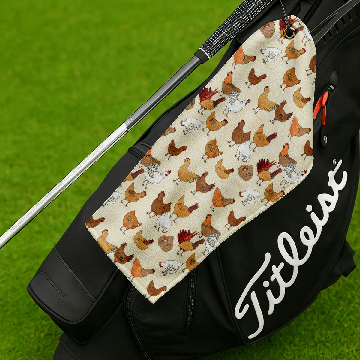 Chicken Family Funny Golf Towel, Men Golf Towel, Golf Rag, Unique Gifts For Men, Golf Gift For Dad