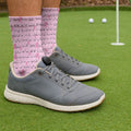 Funny Pink Golf Socks With Breast Cancer Pink Ribbon, Christmas Golf Gift, Golfing Apparel