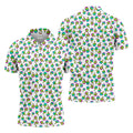 Neon Middle Finger Men Fun Golf Shirts, White Golf Polo, Cool Golf Gifts, Golfing Apparel