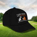 I Like Golf And Bourbon Embroidered Baseball Cap, Golf Hat, Dad Golf Gift