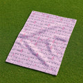 Pink Golf Towel With Ribbon Pattern, Unique Gift For Golfer, Christmas Golf Gift, Golf Accessories