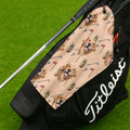 Beige Golf Towel With Custom Pet Portrait, Unique Gift For Golfer, Christmas Golf Gift, Golf Accessories
