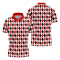 Red Painted Awareness Ribbon Aids Hiv Men's Polo Shirt, AIDS Awareness Shirt, Men Golf Shirt, Golf Gift For Men