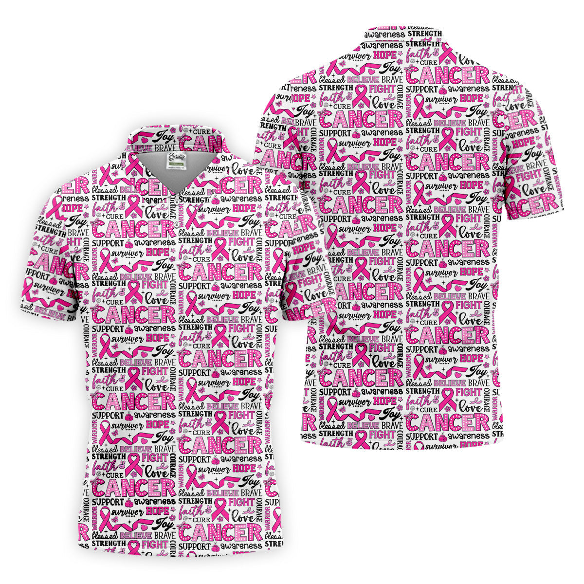Pink Ribbon Breast Cancer Awareness Shirt, Golf Tops For Men, Hawaiian Golf Shirts, Golfing Apparel