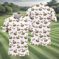 White Funny Adult Novelty Tank Pattern Golf Shirt, Golf Shirts For Men, Printed Golf Shirts