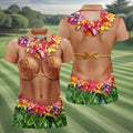 Tropical Theme Party Hawaiian Golf Shirt, Fun Women's Golf Shirts, Ladies Golf Polos