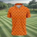 Spooky Bats Orange Halloween Golf Shirt, Polo Shirts For Men, Golf Gift For Men, Golfing Apparel