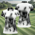Haunted Shadow Silhouette Golf Polo Shirt, Women's Golf Polo, Ladies Golf Shirts
