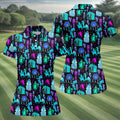 Haunted Ghost Halloween Hawaiian Golf Shirt, Women’s Golf Polo, Golf Shirts For Women