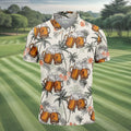Tropical Palm Trees and Frosty Beer Mug Hawaiian Golf Polo, Golf Tops For Men, Golfing Apparel