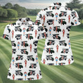 Golf Cart Girls Pattern Golf Polo Shirt, Ladies Golf Shirt, Women's Golf Apparel