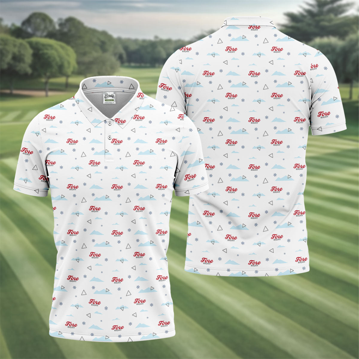 Fore Right Men's Funny Golf Shirts, Golf And Beer Polo Shirts For Men, Golf Shirts For Men