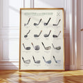 Evolution Of The Golf Club Canvas, Golf Wall Art, Gift For Golfer