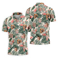 Tropical Floral Pattern Custom Hawaiian Shirts With Face, Men Polo Shirt, Long Sleeve Golf Shirts
