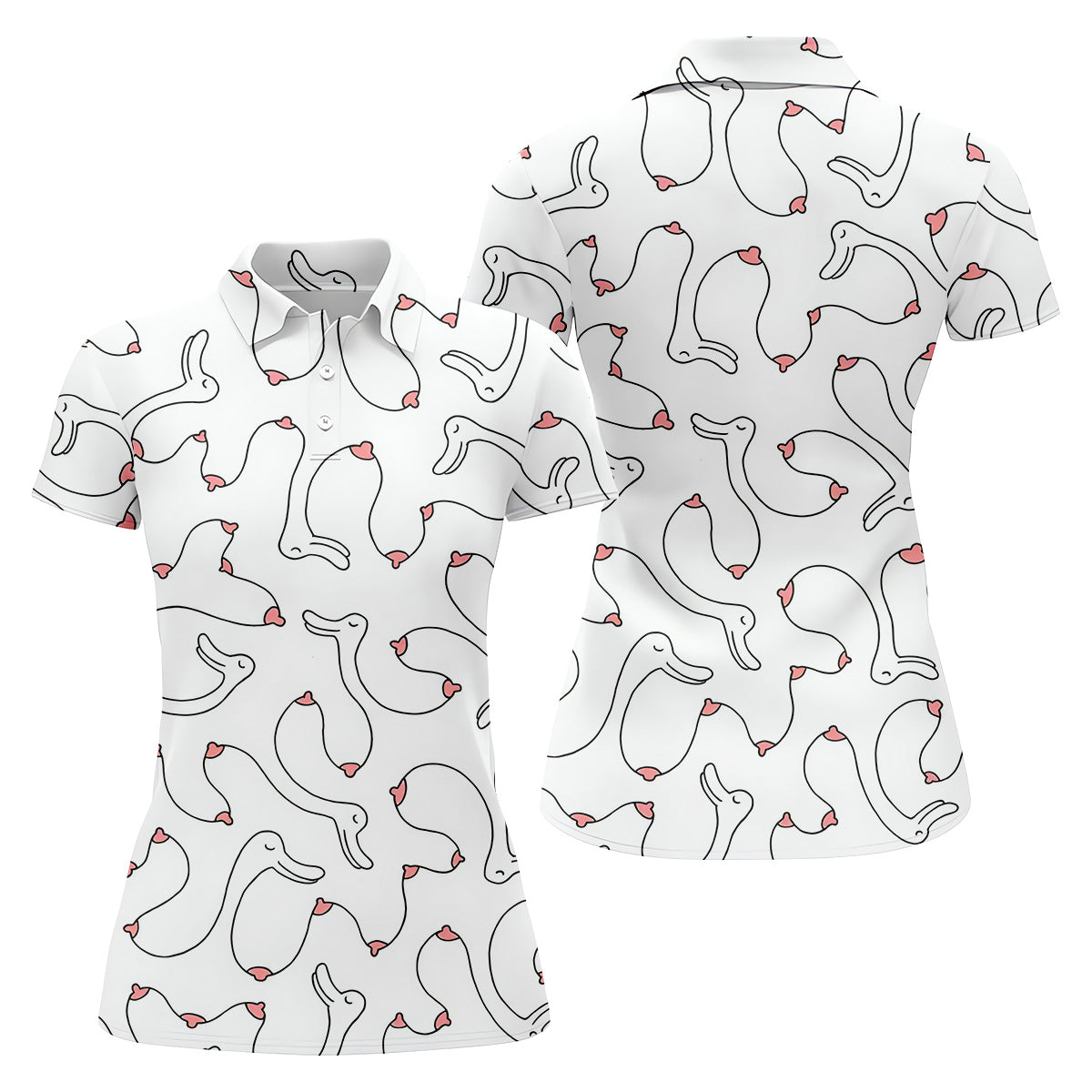 Funny Goose Womens Golf Polo Shirt, Ladies Golf Clothes, Custom Ladies Golf Shirt