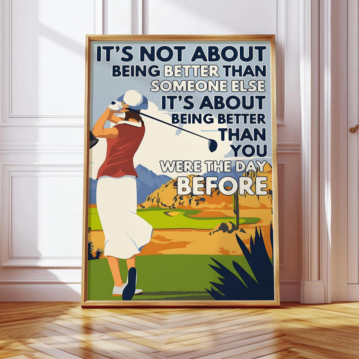 Being Better Than You Were The Day Before Canvas, Golf Wall Art, Gift For Golfers