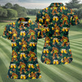 Funny Sasquatch Holding Beer Mugs Hawaiian Golf Polo, Golf Tops For Women, Golfing Apparel