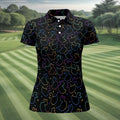 Neon Rubber Duck Pattern Golf Shirt, Ladies Golf Tops, Hawaiian Golf Shirt, Golf Tops For Women