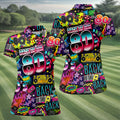Back To The 80s Vintage Hawaiian Golf Shirt, Women's Golf Tops, Ladies Golf Shirts