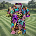 Melting Skull Ice Cream Halloween Golf Shirt, Golf Apparel For Men, Mens Golf Shirts