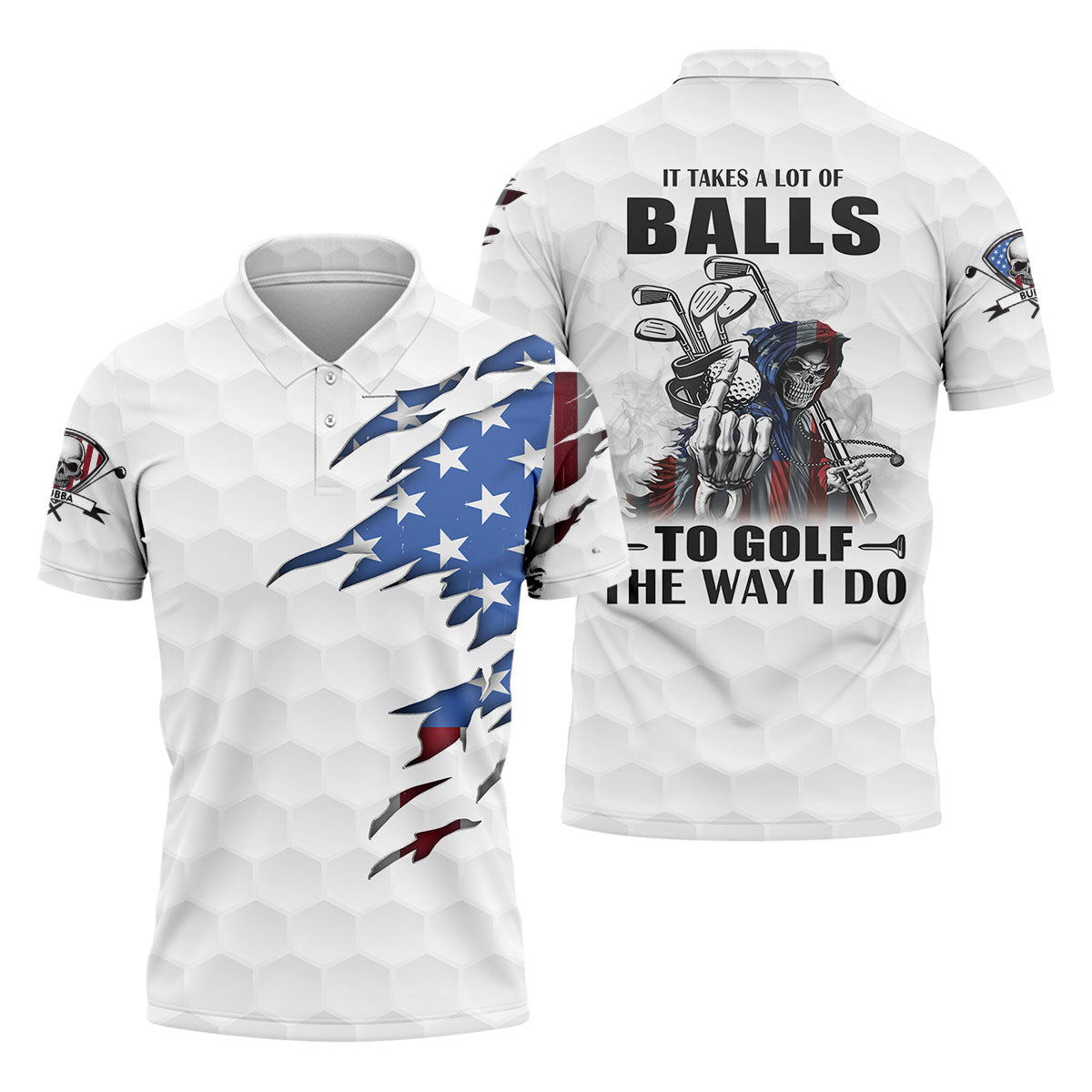 America Skeleton Golf Polo Shirt, Golfing Apparel, America 250 Anniversary Golf Clothing, Mens Golf Gift