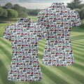 Tropical Beach Golf Paradise Polo Shirt, Ladies Golf Tops, Women's Golf Apparel