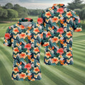 Large Hibiscus Flowers Tropical Vibe Golf Tops For Men, Hawaiian Golf Shirts, Polo Shirts For Men