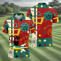 Geometric Abstraction Atomic Cat Hawaiian Golf Shirt, Retro Golf Shirt, Polo Shirts For Men