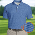 Blue Text Pattern Golf Polo Shirt, Golf Polo Shirts For Men, Mens Golf Apparel