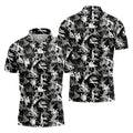 Black And White Funny Couple Mens Golf Polo Shirts, Cool Golf Gift, Golfing Apparel